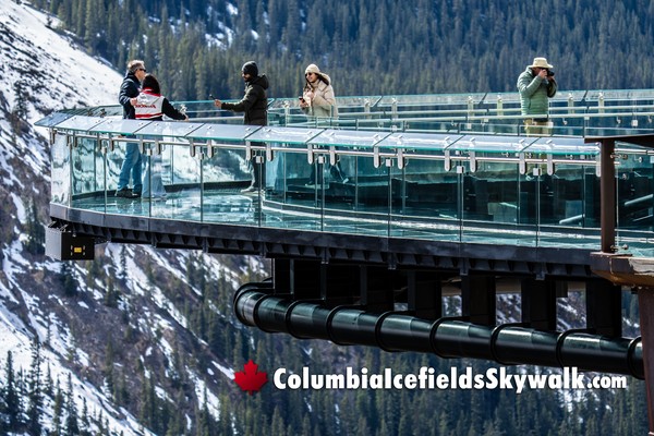 Jasper Columbia Icefields Glacier Skywalk During April
